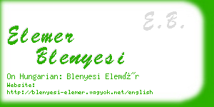 elemer blenyesi business card